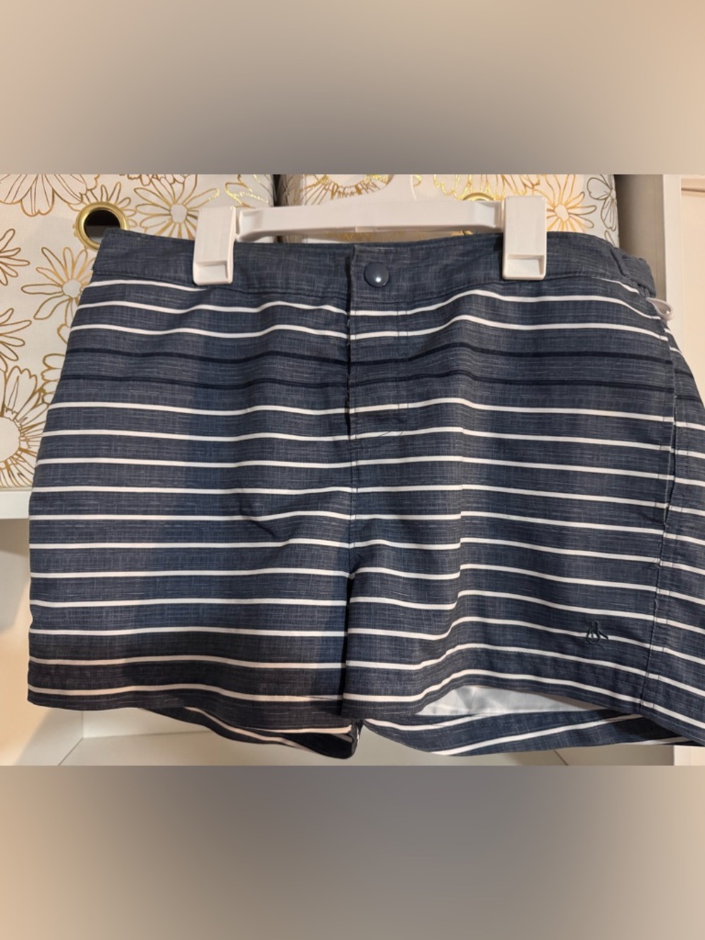 Original Penguin Navy and White Striped Shorts